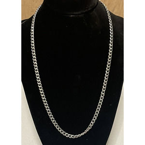 siver herringbone choker necklace 20 in